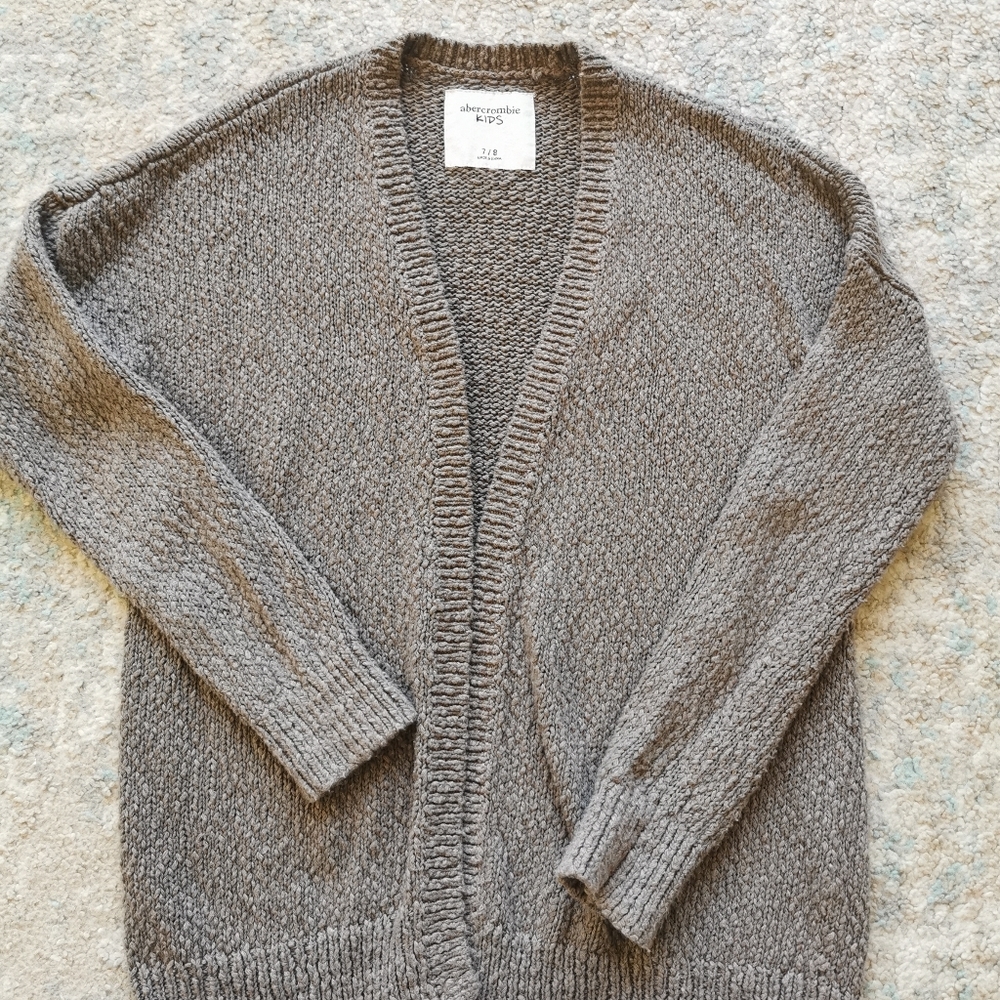 Abercrombie Kids Cardigan in Light Brown, Size 7/8
